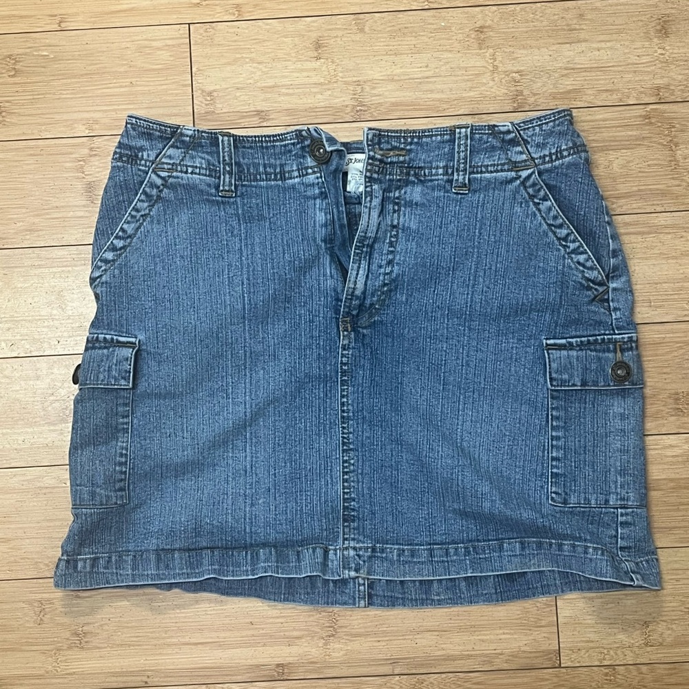 Denim Cargo Skirt